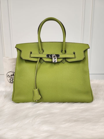 Hermes Birkin 35 Light Green Square J Stamp 2006 81179921