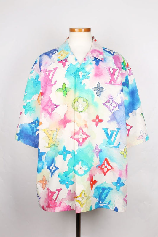 Louis Vuitton Monogram Watercolor Hawaiian Shirt XXL 12345 87955612