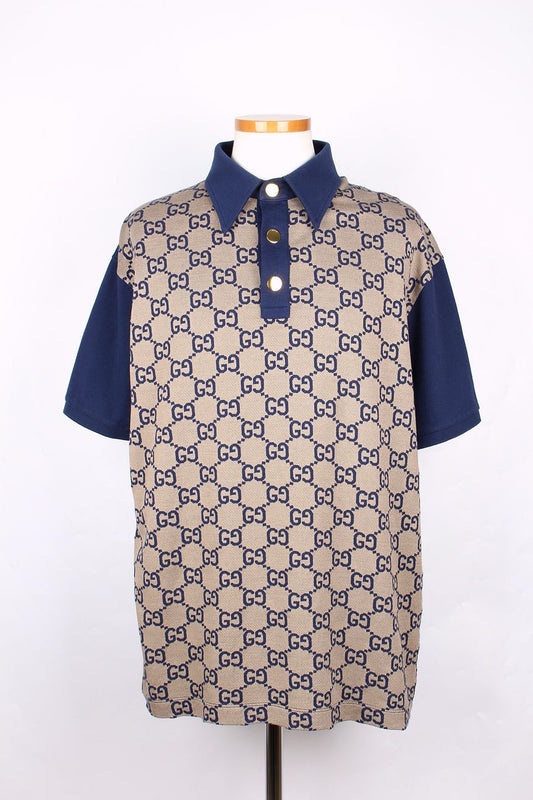 Gucci GG Jacquard Gold-Plated Short Sleeve Polo XXL 87957453