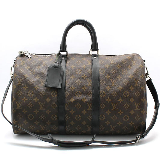 กระเป๋าเดินทางสะพายไหล่ Louis Vuitton Monogram Macassar Bandouliere Keepall 45 M56711