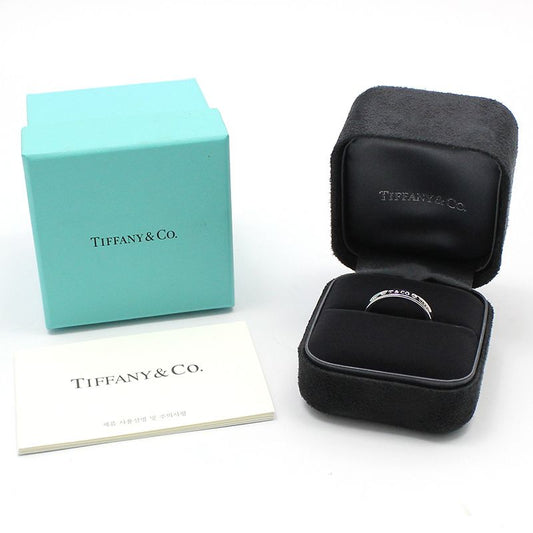 Tiffany & Co 18K White Gold 2P Diamond TCO 1837 Narrow Ring Size 21 88899976