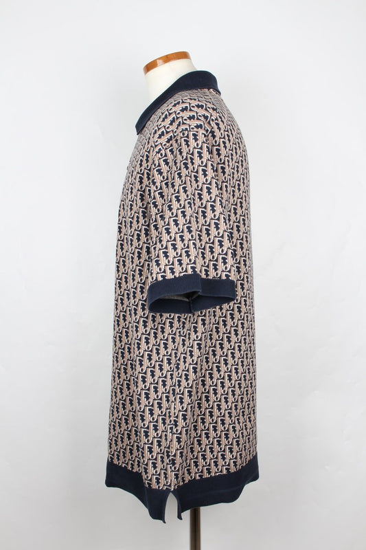 Dior Oblique Jacquard Collar Short Sleeve Knit XL105 91471068