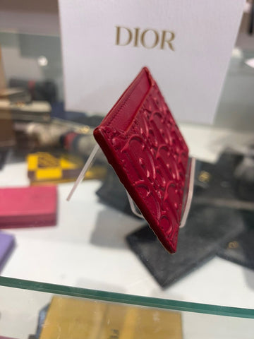 Dior Oblique Red Leather Card Holder 92661572