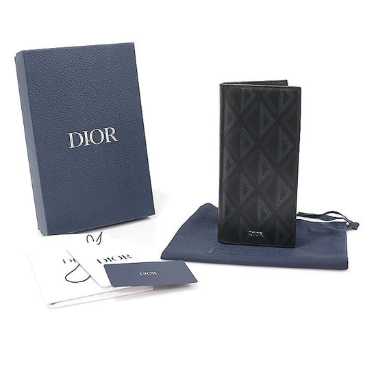 Dior Black CD Diamond Canvas Vertical Wallet 2ESBC002DCO_H43E 93301438
