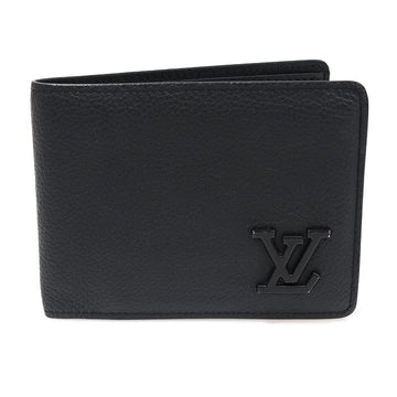 Louis Vuitton Black Grain Calfskin LV Aerogram Multiple Wallet M69829 93316677