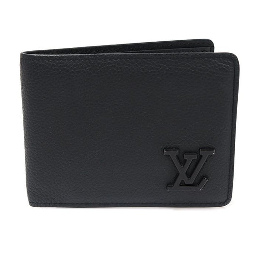 Louis Vuitton Black Grain Calfskin LV Aerogram Multiple Wallet M69829 93316677