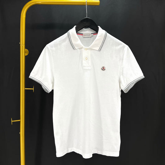 Moncler Short Sleeve Polo Shirt White 94635682