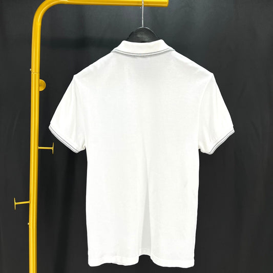 Moncler Short Sleeve Polo Shirt White 94635682