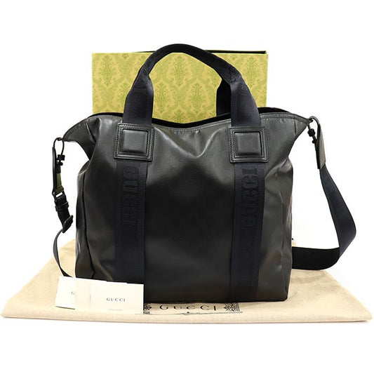 Gucci Black Matte GG Crystal Canvas Tote 2WAY 779816 96187179