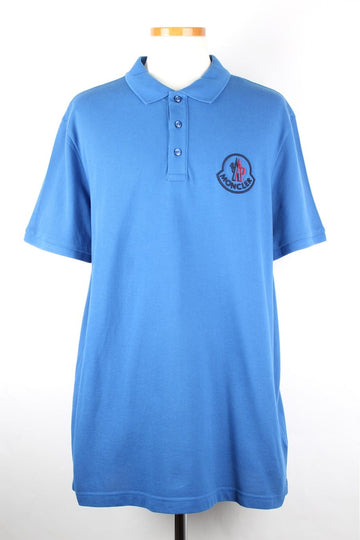 Moncler Big Embroidered Logo PK Polo T-shirt Blue L(96) 97274385