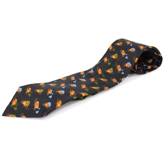 Longchamp 100% Silk Black Pattern Tie 87217ETC 99773003