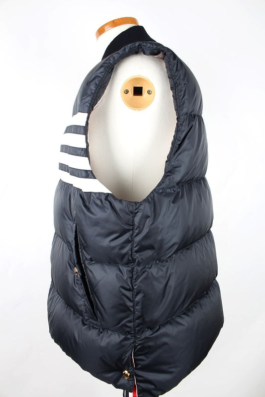 Thom Browne Diagonal Gold-Trim Padded Vest Navy 5 101275018