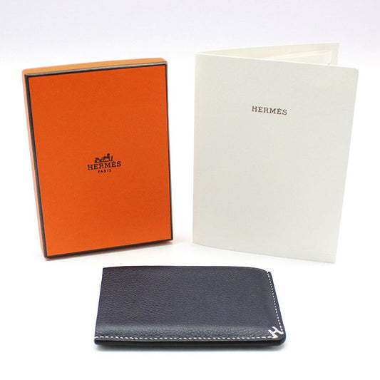 Hermes Hermès Evercolor Blue Nuit H Sellier 3CC Card Wallet 12345 101426380