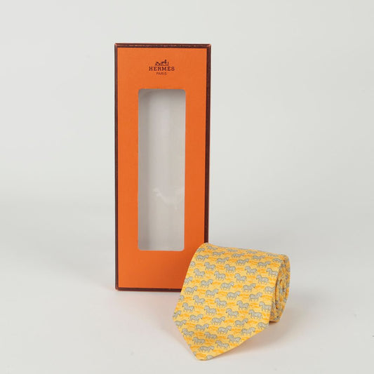 Hermes Zebra Pattern Tie 102227454