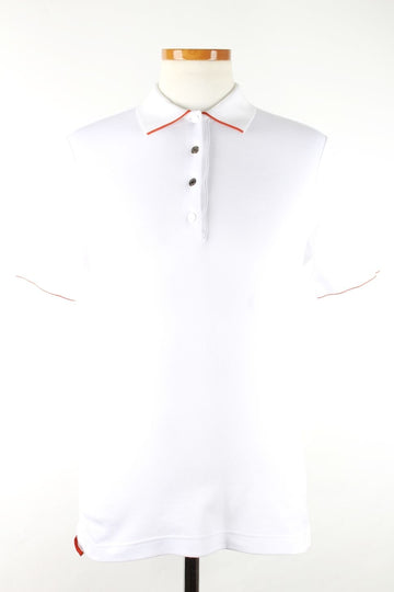 Hermes Silver-Trimmed Celine PK Short Sleeve Polo Shirt L 103655216