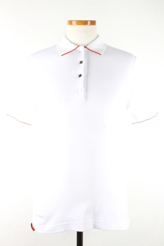Hermes Silver-Trimmed Celine PK Short Sleeve Polo Shirt L 103655216