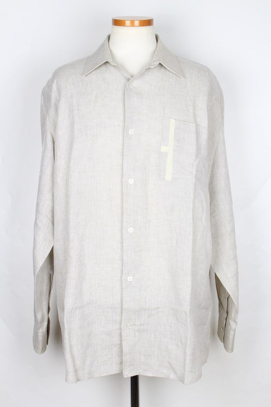 Hermes H Pocket Linen Long Sleeve Shirt XXL 110 103867580