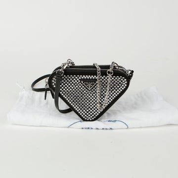 Prada Triangle Crystal Pouch Shoulder Bag 1NR015 103637506
