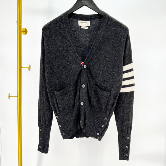 Thom Browne Cashmere Diagonal Armhole Cardigan Grey 2 105623283