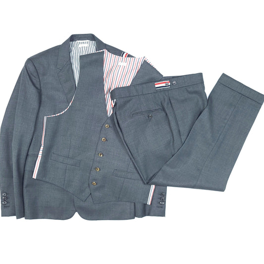 Thom Browne Three-Piece 120s Wool Suit Dark Grey 895 110756997