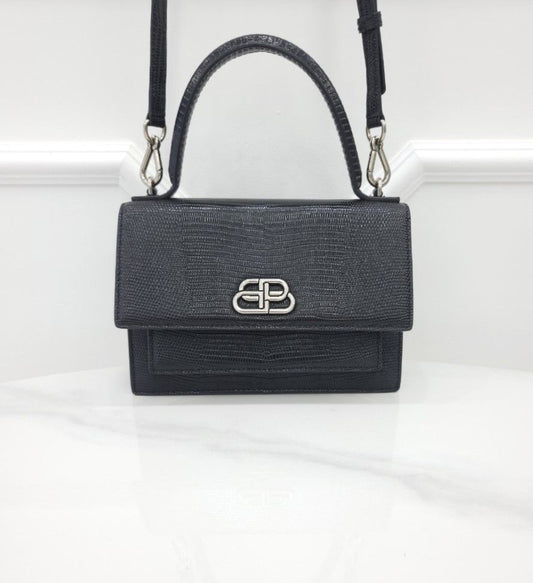 Balenciaga BB Logo Sharp Top Handle Shoulder Bag 113145268
