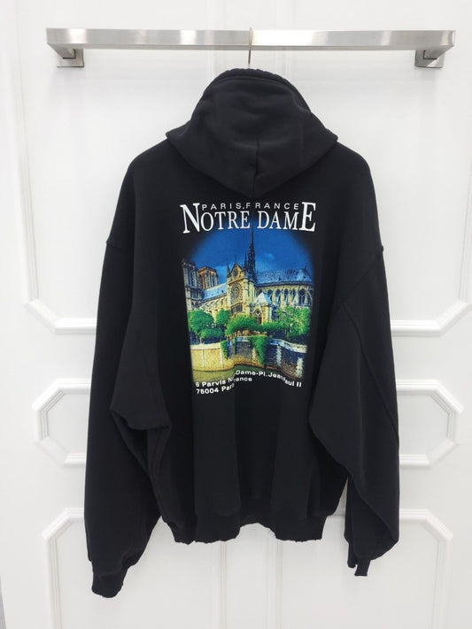 Balenciaga Notre Dame Distressed Oversized Hoodie S 114171970