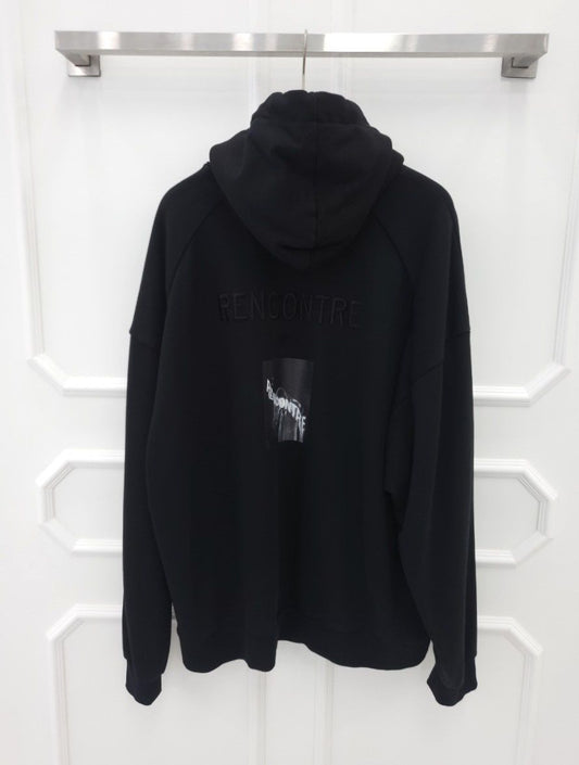 Juun.j Black Graphic Printed Logo Embroidered Hoodie L 114313123