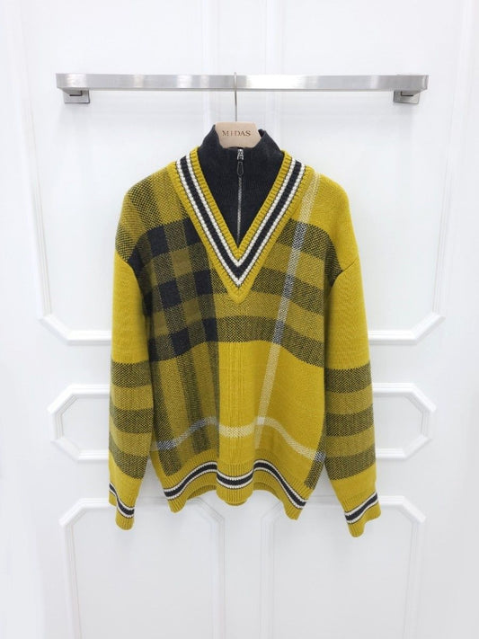 Burberry Check Half-Zip Sweater S 115732731