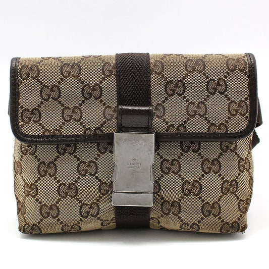 Gucci Jacquard Hip Bag Crossbody สีเบจ/น้ำตาล 131236 GG