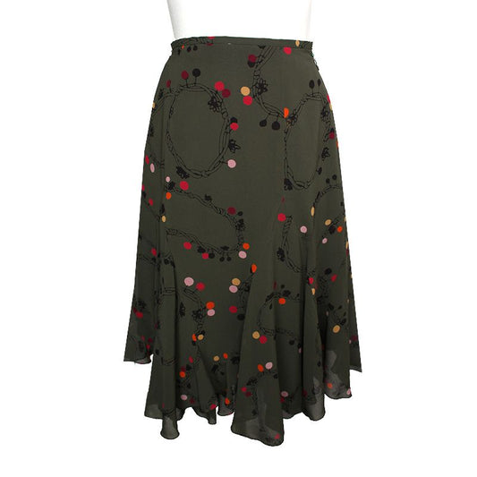 กระโปรงพิมพ์ลายสีเขียวมะกอก Sonia Rykiel ไซส์ 44