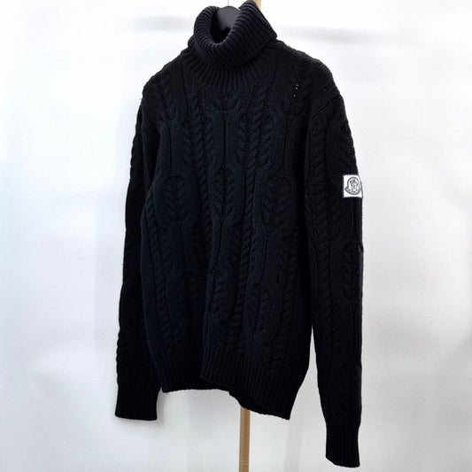 Moncler Gamma Blue Turtleneck Knit Sweater Black 117380215