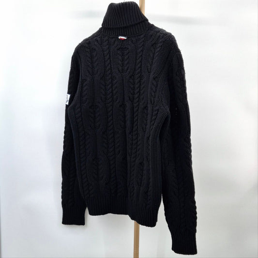 Moncler Gamma Blue Turtleneck Knit Sweater Black 117380215