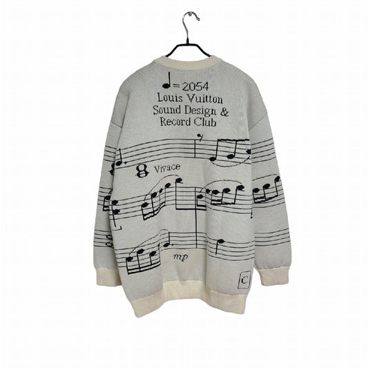 Louis Vuitton Music Note Intarsia Oversized Knit 1039 117546548