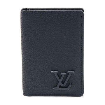 Louis Vuitton Ink Blue Grain Calfskin LV Aerogram Pocket Organizer Card Holder M69979 117643764