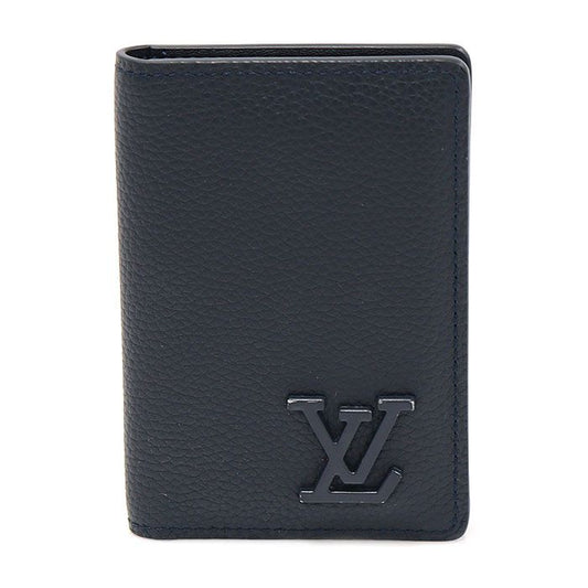 Louis Vuitton Ink Blue Grain Calfskin LV Aerogram Pocket Organizer Card Holder M69979 117643764