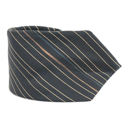 Carven 100% Silk Grey Stripe Pattern Tie CO29479ETC 118589058