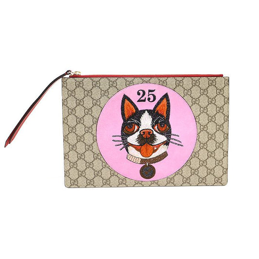 Gucci GG Supreme Canvas Bosco Patch Pouch Clutch 506280 118591543