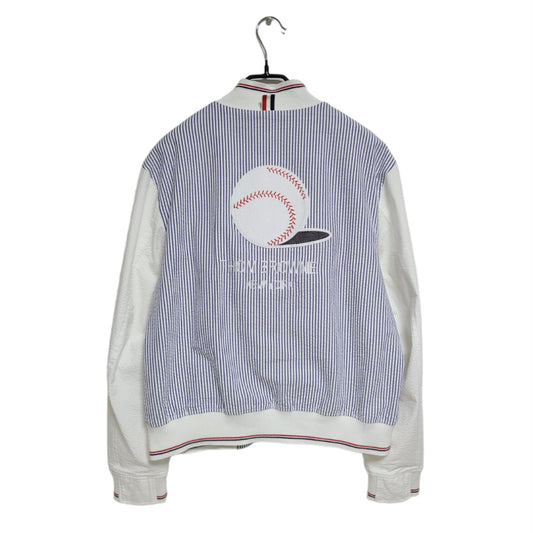 Thom Browne Baseball Seersucker Bomber Jacket 1227 118804102