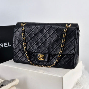 CHANEL Classic Gold Chain Shoulder Bag Black 12345 118843174