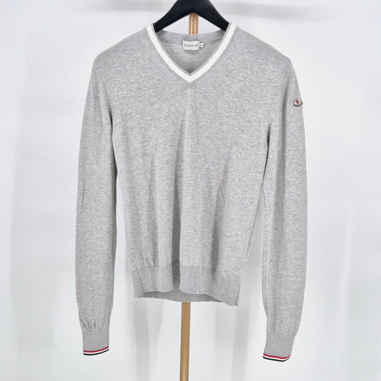 Moncler V-Neck Long Sleeve Knit Gray - SKU: XXXXXX 119385828
