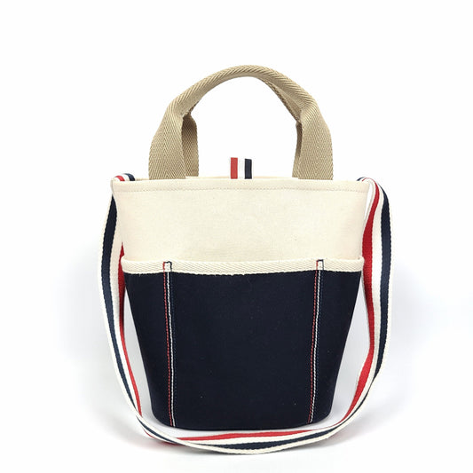 กระเป๋าสะพายไหล่แคนวาสทรงถัง Thom Browne [1385]