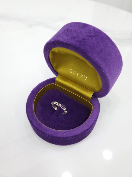 Gucci Flora 18k White Gold Ring 18 119573097