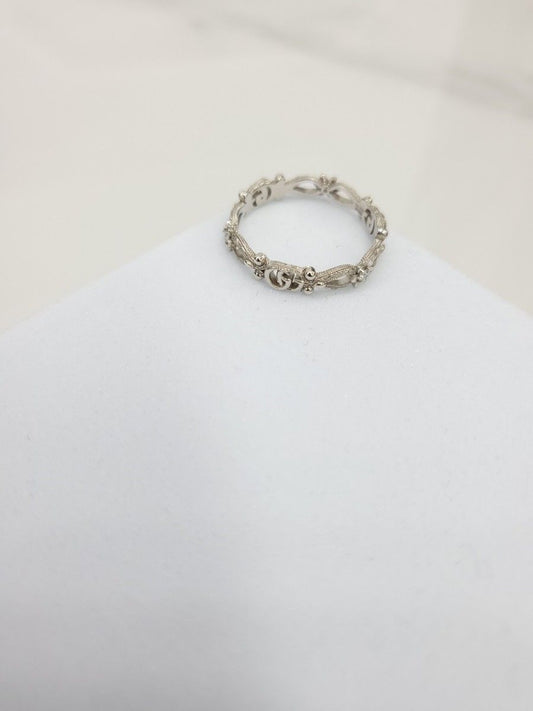 Gucci Flora 18k White Gold Ring 18 119573097