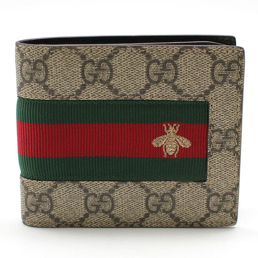 Gucci GG Supreme Canvas Web Bee Embroidered Compact Wallet 408827 119862929