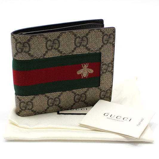Gucci GG Supreme Canvas Web Bee Embroidered Compact Wallet 408827 119862929
