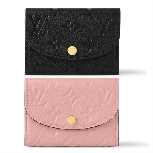 Louis Vuitton Lederbrieftasche mit Münzfach Schwarz Pink M81455