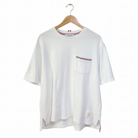 Thom Browne Pocket Three-Stripes Side-Slit Oversized T-Shirt 24ss 1487 119982610