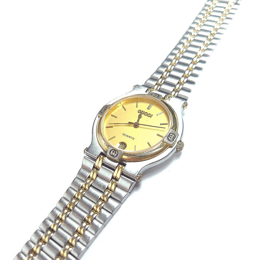 Gucci 9000 Interlocking Combo Watch Gold Plate 1500 120193572