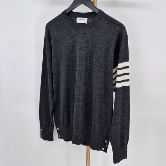 Thom Browne Merino Wool Diagonal Armband Knit Grey MKA002A 120901536