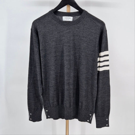Thom Browne Merino Wool Diagonal Armband Knit Grey MKA002A 120901536